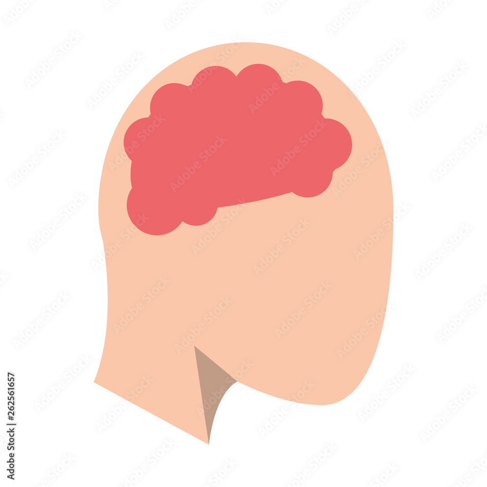 Human head with brain symbol Human head with brain symbol