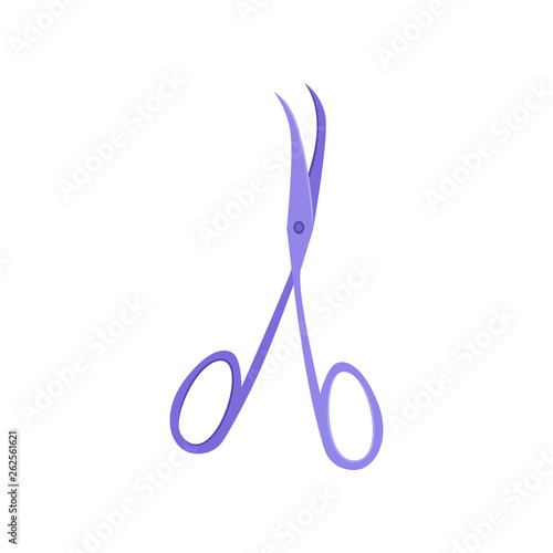 Nail scissors vector illustration. Manicure set, cuticle scissors, pedicure. Scissors concept. Vector illustration can be used for topics like beauty salon, care, hygiene