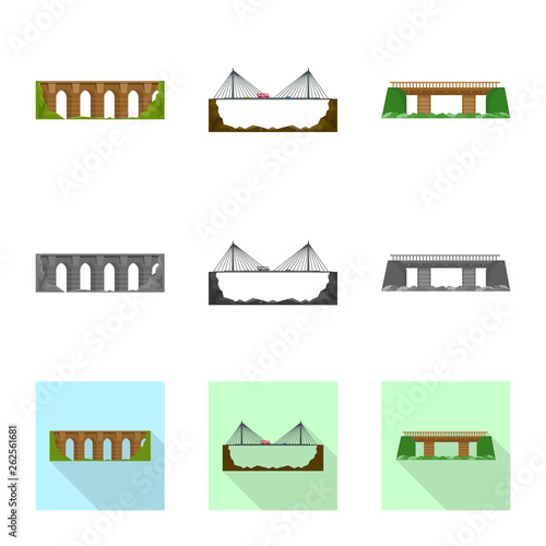 Isolated object of connection and design logo. Collection of connection and side stock vector illustration.