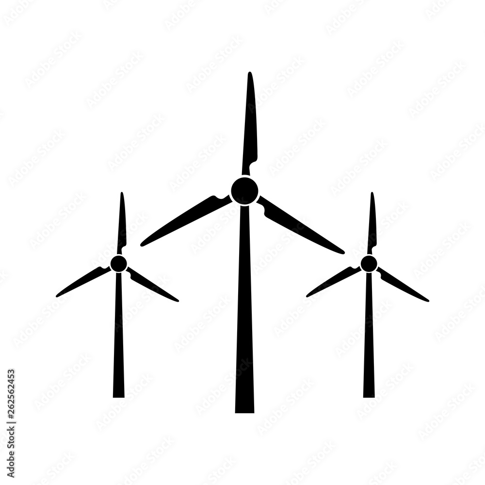 Wind turbines farm icon, sign or logo Wind turbines farm icon, sign or logo
