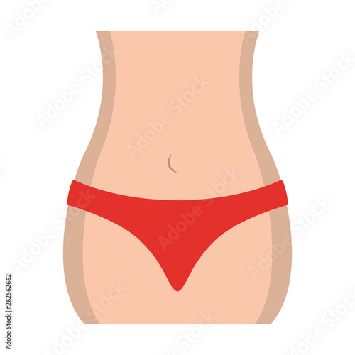 Woman body abdomen isolated