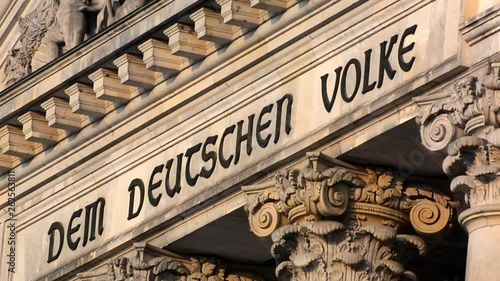 Evening autumnal video of the famous Reichstag Building, seat of the German Parliament (Bundestag) on October 28, 2015, Berlin Mitte district, Germany