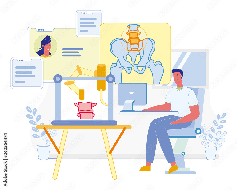 Surgeon Online Appointment Flat Vector Concept Surgeon Online Appointment Flat Vector Concept