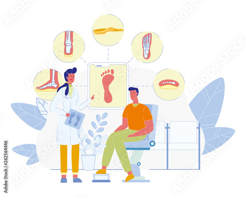 Flat Feet Correction with Insoles Vector Concept