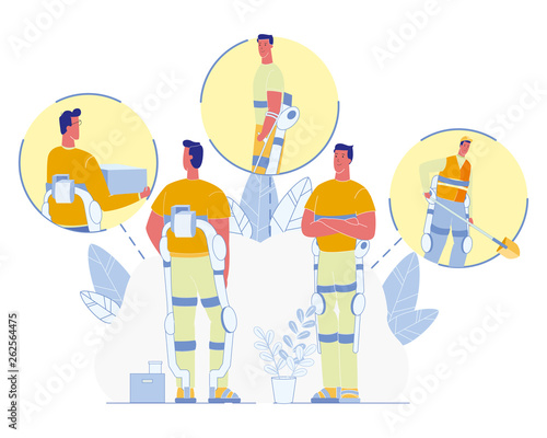 Exosuit for Work and Walk Improving Vector Concept