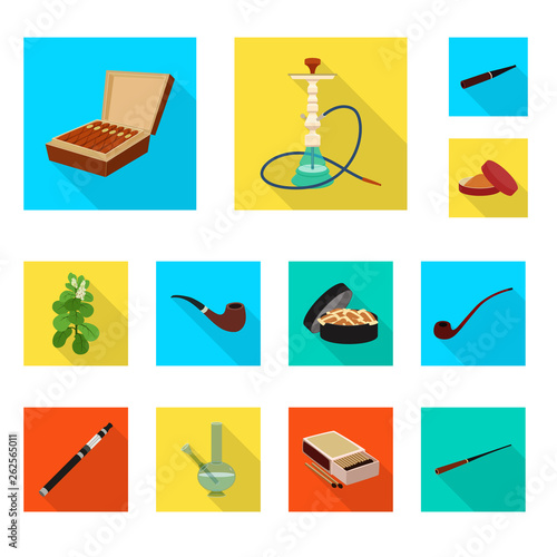 Vector design of smoke and statistics sign. Collection of smoke and stop stock symbol for web.