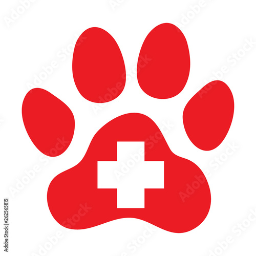 Pets first aid. Veterinarian red cross.