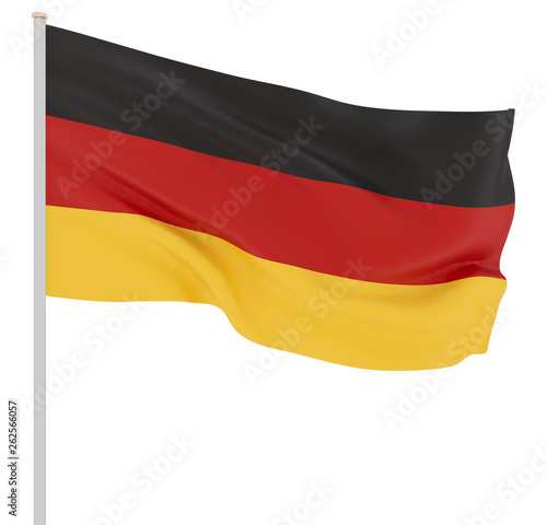 Germany flag blowing in the wind. Background texture. 3d rendering  wave. - Illustration