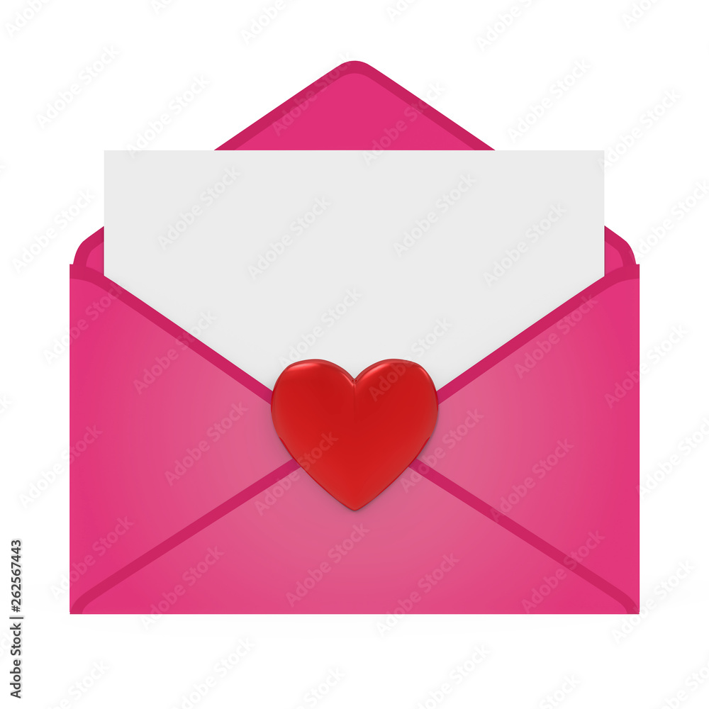 Love Letter Envelope Isolated Love Letter Envelope Isolated
