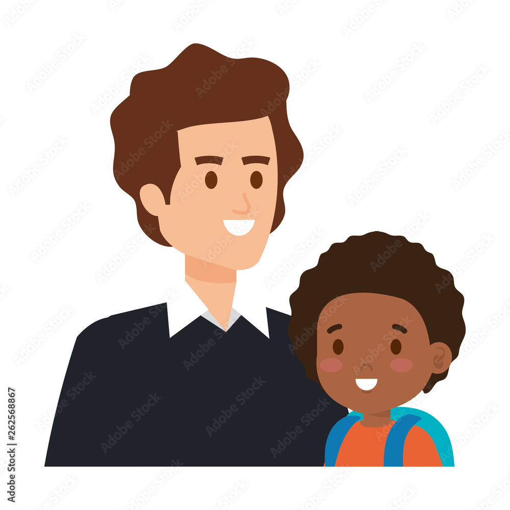 young father with son characters young father with son characters