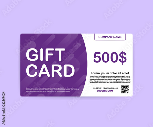 Template gift card. 500 dollars voucher. Vector illustration.
