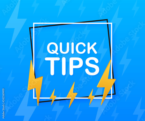 Quick tips, hint, helpful tricks, tooltip for website. Creative banner with useful information. Vector illustration.