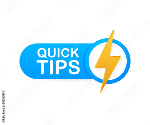 Quick tips, hint, helpful tricks, tooltip for website. Creative banner with useful information. Vector illustration.