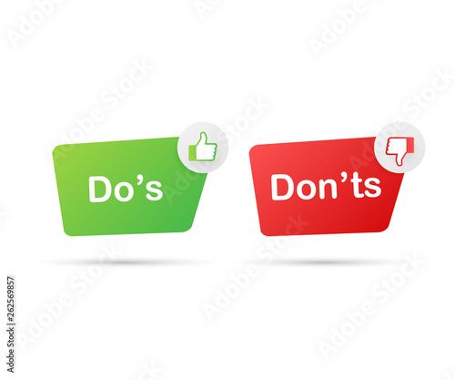 Do's and Don'ts like thumbs up or down. flat simple thumb up symbol minimal round logotype element set graphic design isolated on white.