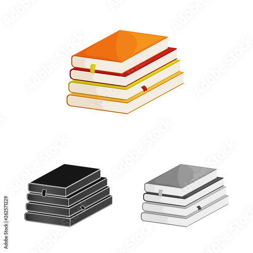 Vector illustration of book and stack icon. Set of book and university stock vector illustration.