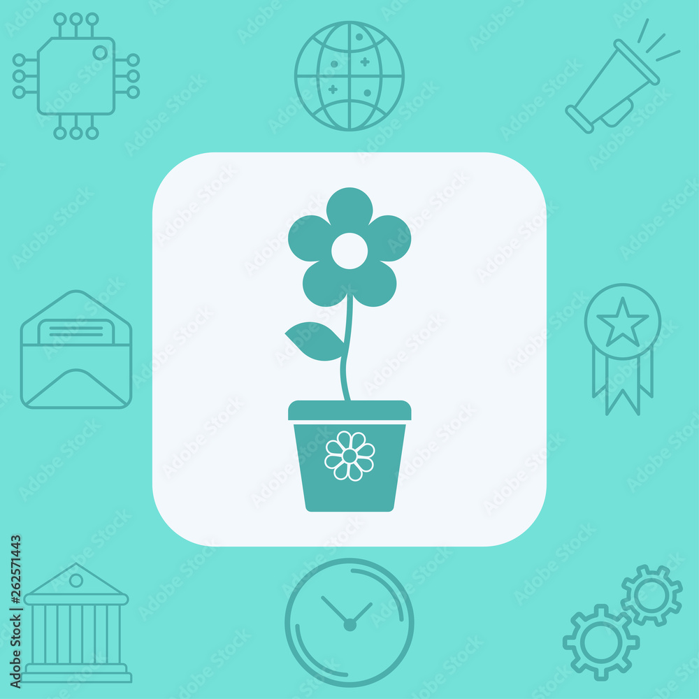 Flower pot vector icon sign symbol Flower pot vector icon sign symbol
