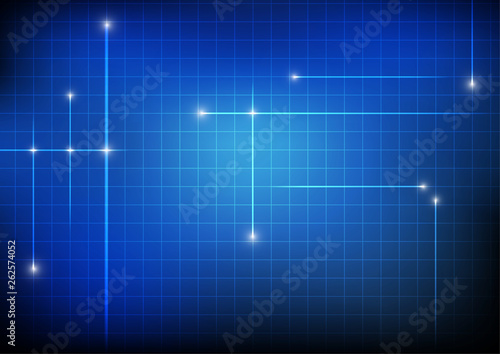 Vector : Grid network on blue background