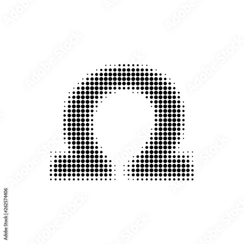 Vector omega sign Halftone effect