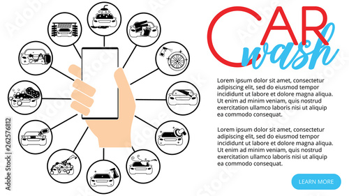 Smartphone link car wash