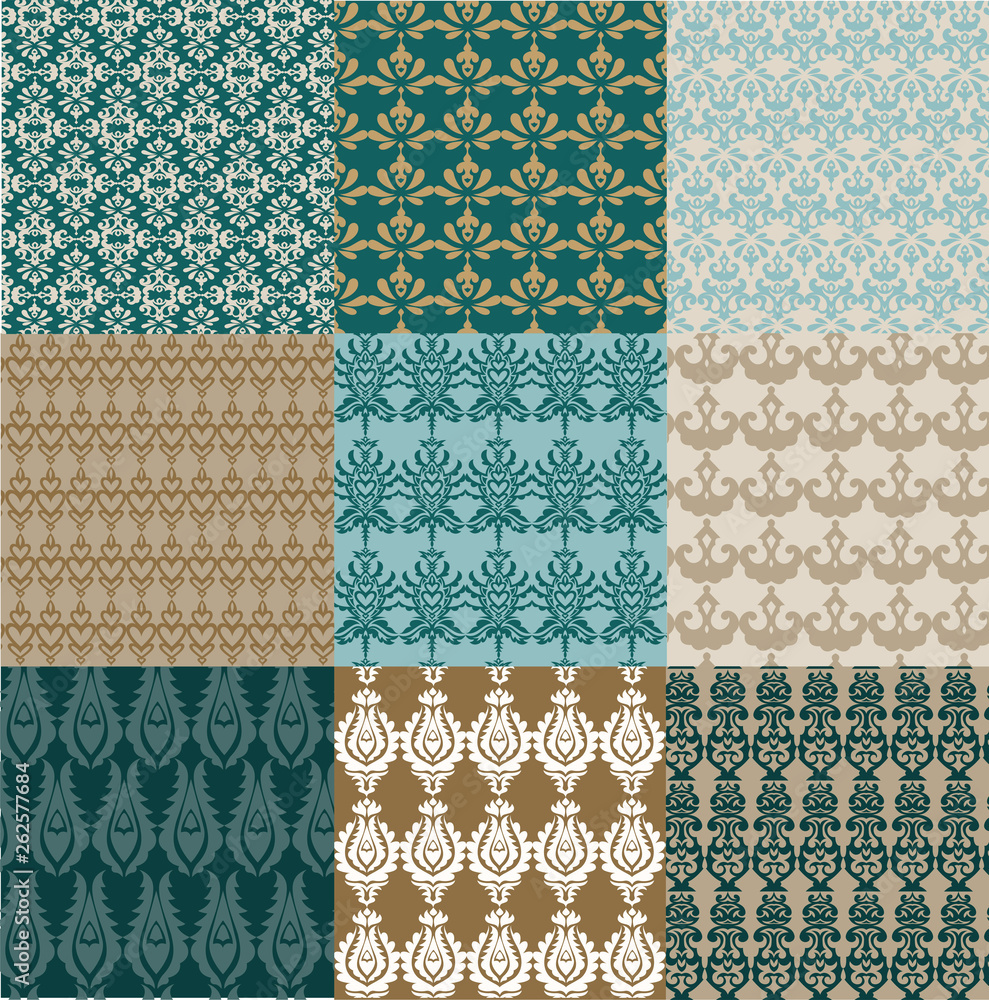 Seamless wallpaper pattern with label - Vector illustration Seamless wallpaper pattern with label - Vector illustration