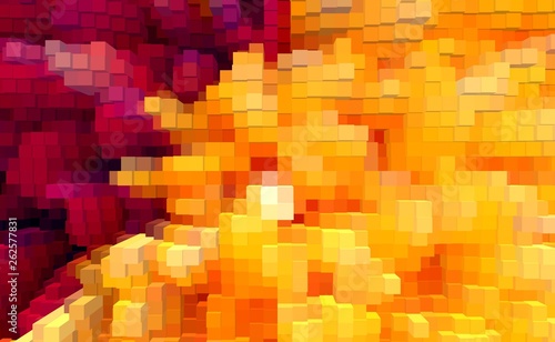 Abstract cube 3d extrude background, colorful technology.