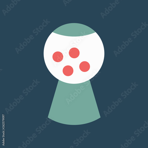 Silhouette icon machine with chewing gum