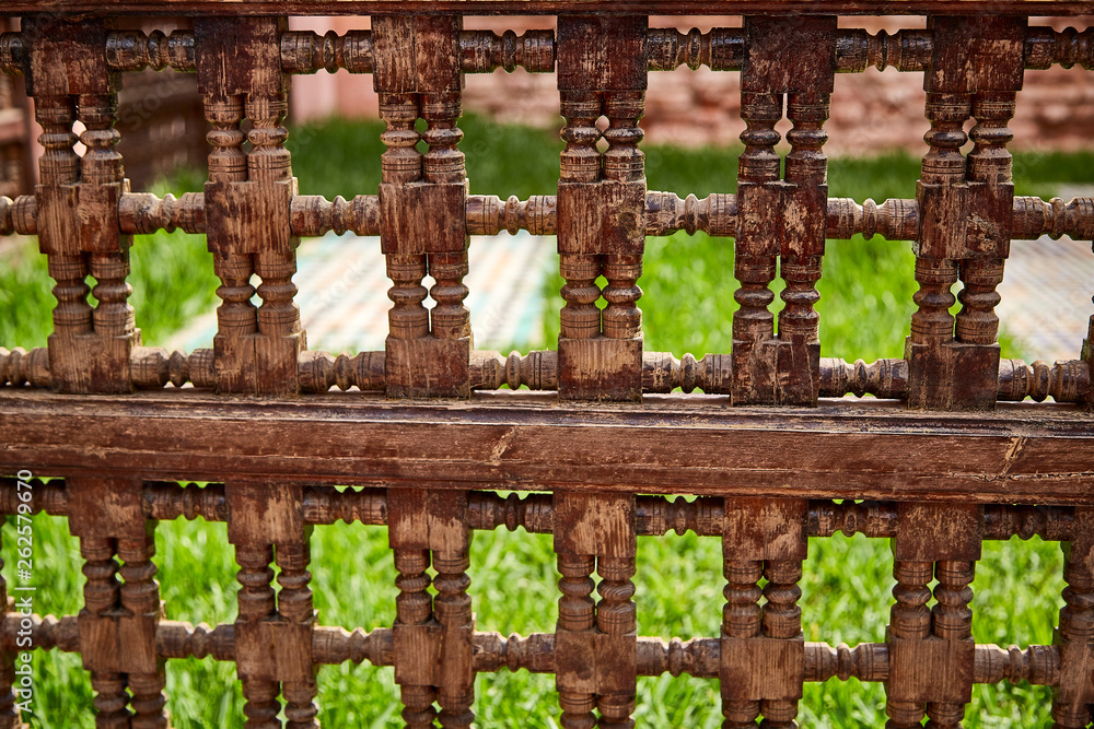 old wooden fence geometric pattern