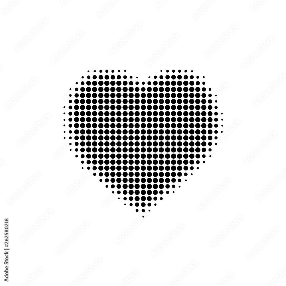 Fotografie VECTOR ILLUSTRATION ICONS HEART FOR WEB SITE Halftone effect