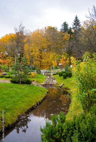 View of Japanese garden in Kadriorg park, Tallinn, Estonia