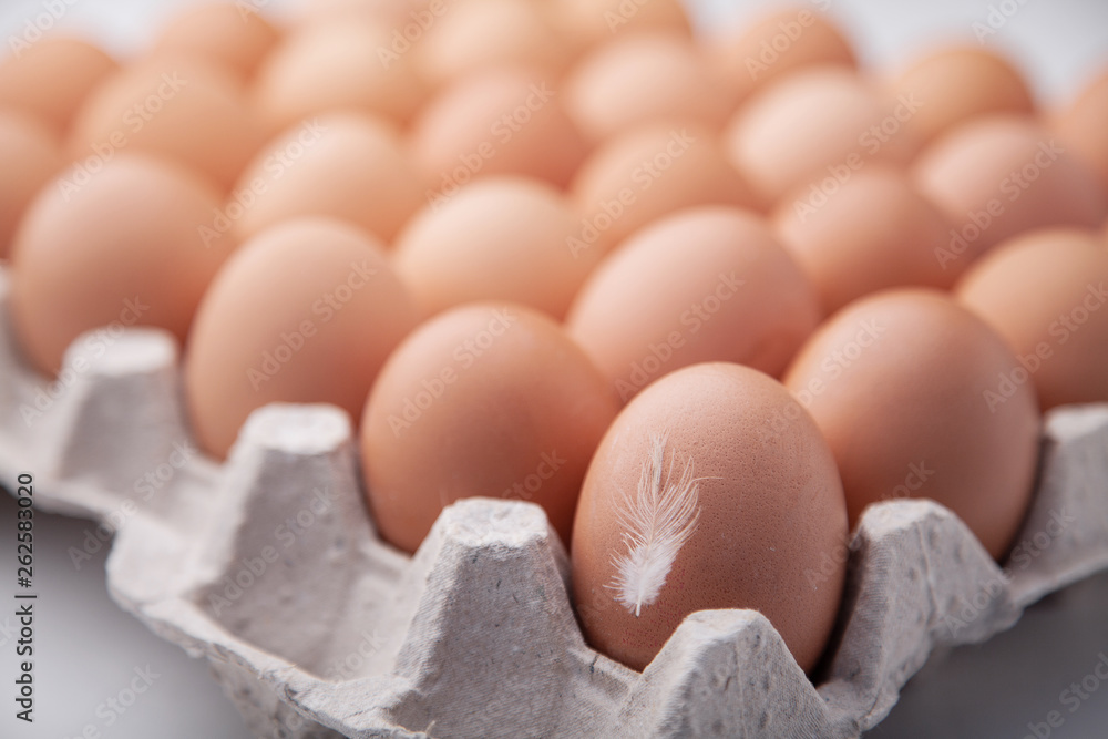 Chicken yellow eggs in a carton box. Chicken yellow eggs in a carton box.