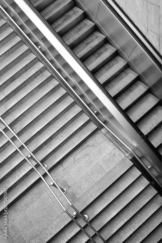 Underground stairs of metro station, Athens, Greece