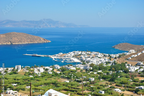 Panoramic view of Livadi, Serifos island, Greece