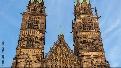 Hyperlapse of old historical city center building in Nuremberg, Germany photo