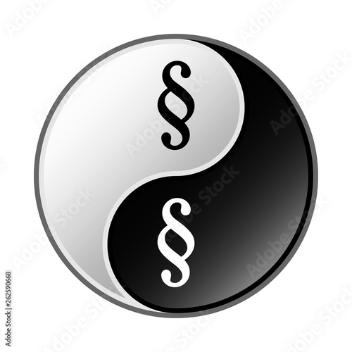 Yin und Yang Symbol mit Paragraphen