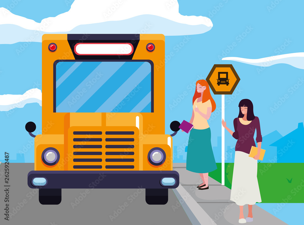 female teachers couple in stop bus characters female teachers couple in stop bus characters