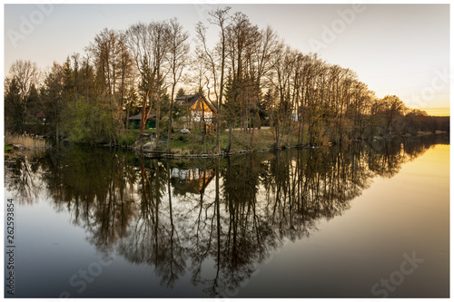 Mirror river and trees