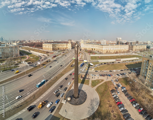 Quadro su tela Gagarin Square. Monument to the first cosmonaut Yuri Gagarin.