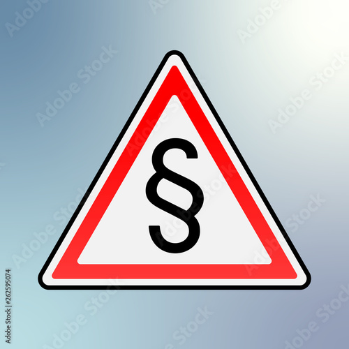 Warnschild mit Paragraph Symbol