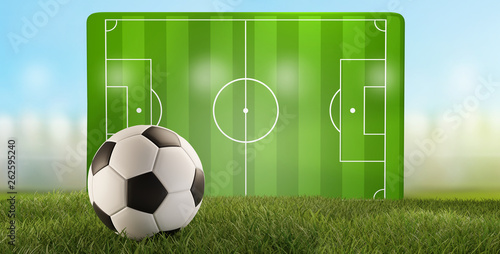 soccer ball green grass 3d-...