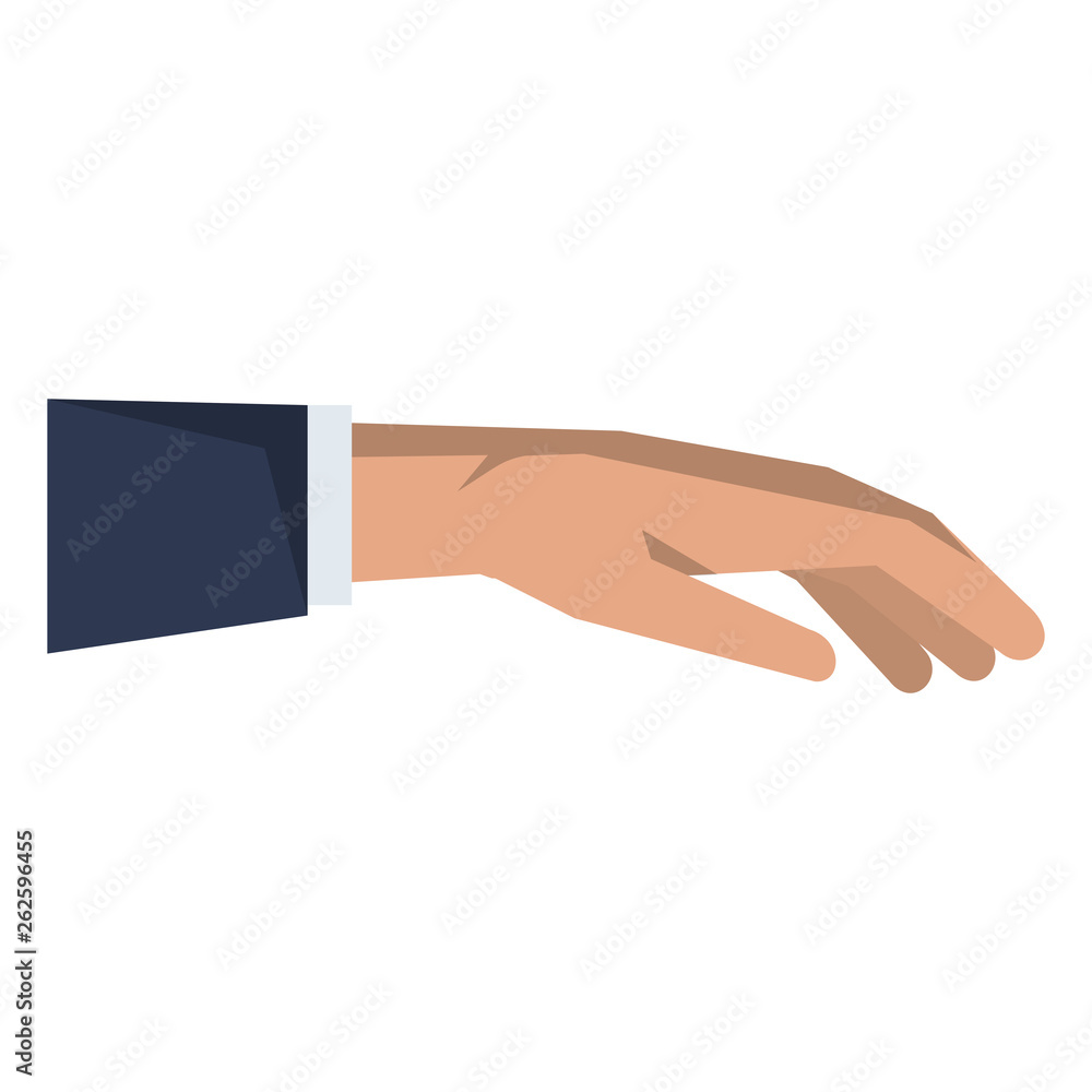 Hand giving business suit isolated