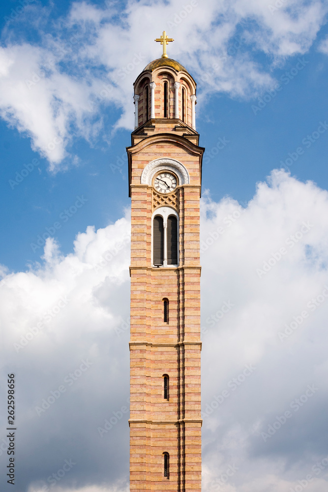 tower of Orthodox church in Banja Luka