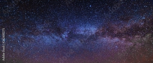 Fotografie, Obraz Fantastic starry sky with galaxy Milky way over mountainous masses of Ukrainian