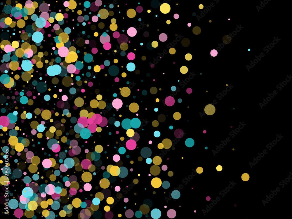 Memphis round confetti festive background in cyan blue, pink and yellow. Childish pattern vector. Memphis round confetti festive background in cyan blue, pink and yellow. Childish pattern vector.