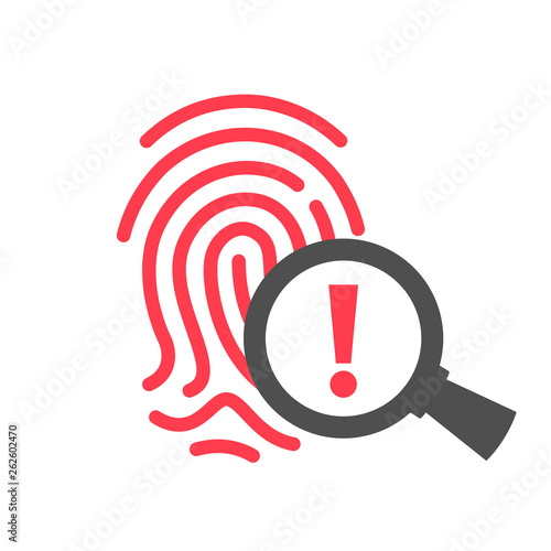 Biometric security alert vector icon