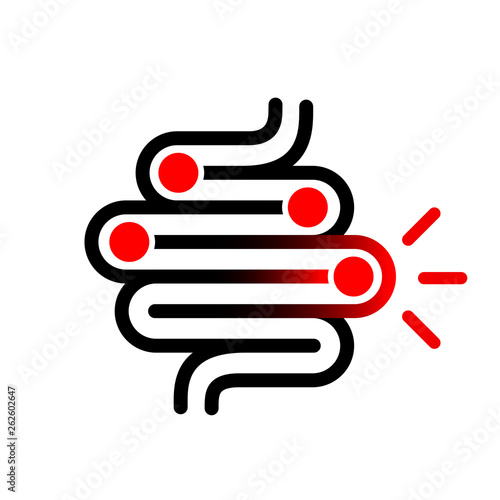 Bacterias in intestine vector icon