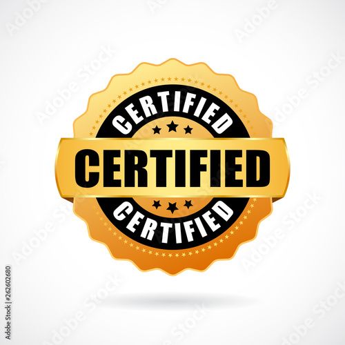 Certified gold vector icon
