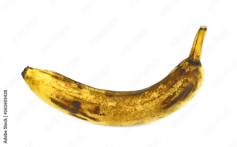 Overripe banana isolated on white background. Overripe banana isolated on white background.
