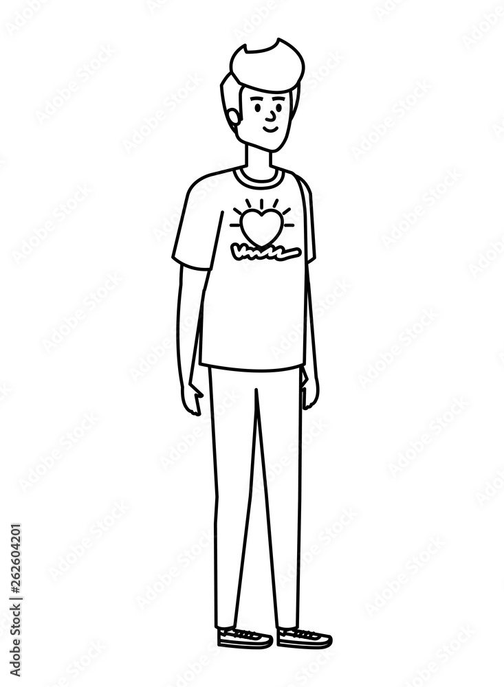 young man volunteer character young man volunteer character