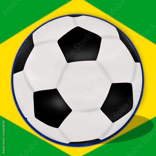 soccer ball with brazil flag