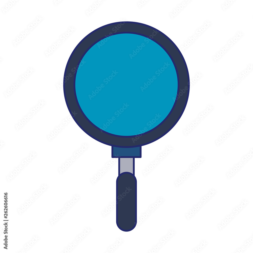 Magnifying glass search isolated blue lines Magnifying glass search isolated blue lines